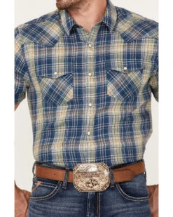 Ariat Men's Hooey Retro Plaid Print Short Sleeve Snap Western Shirt  -Cowboy Wear Shop 2000363109 330 P3