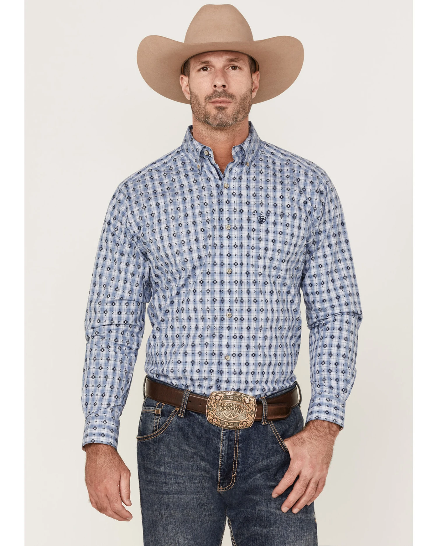 Ariat Men's Concrete Stretch Southwestern Geo Print Long Sleeve Button Down Western Shirt 3 Ariat Men's Concrete Stretch Southwestern Geo Print Long Sleeve Button Down Western Shirt