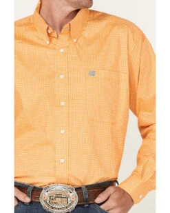 Cinch Men's Cross Orange Geo Print Long Sleeve Button Down Western Shirt  -Cowboy Wear Shop 2000363578 800 P3