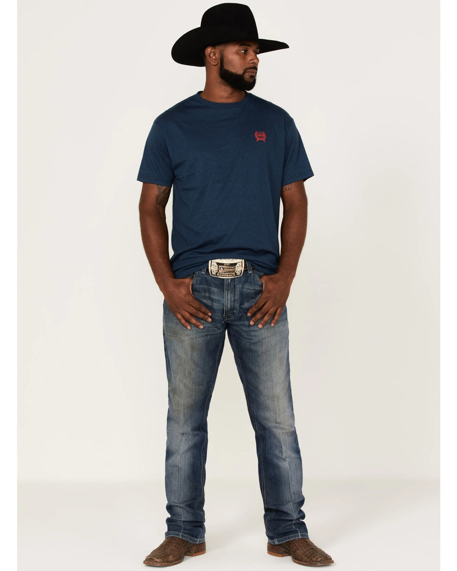 Cinch Men's Denim Navy Logo Graphic Short Sleeve T-Shirt 4 Cinch Men's Denim Navy Logo Graphic Short Sleeve T-Shirt - Image 2