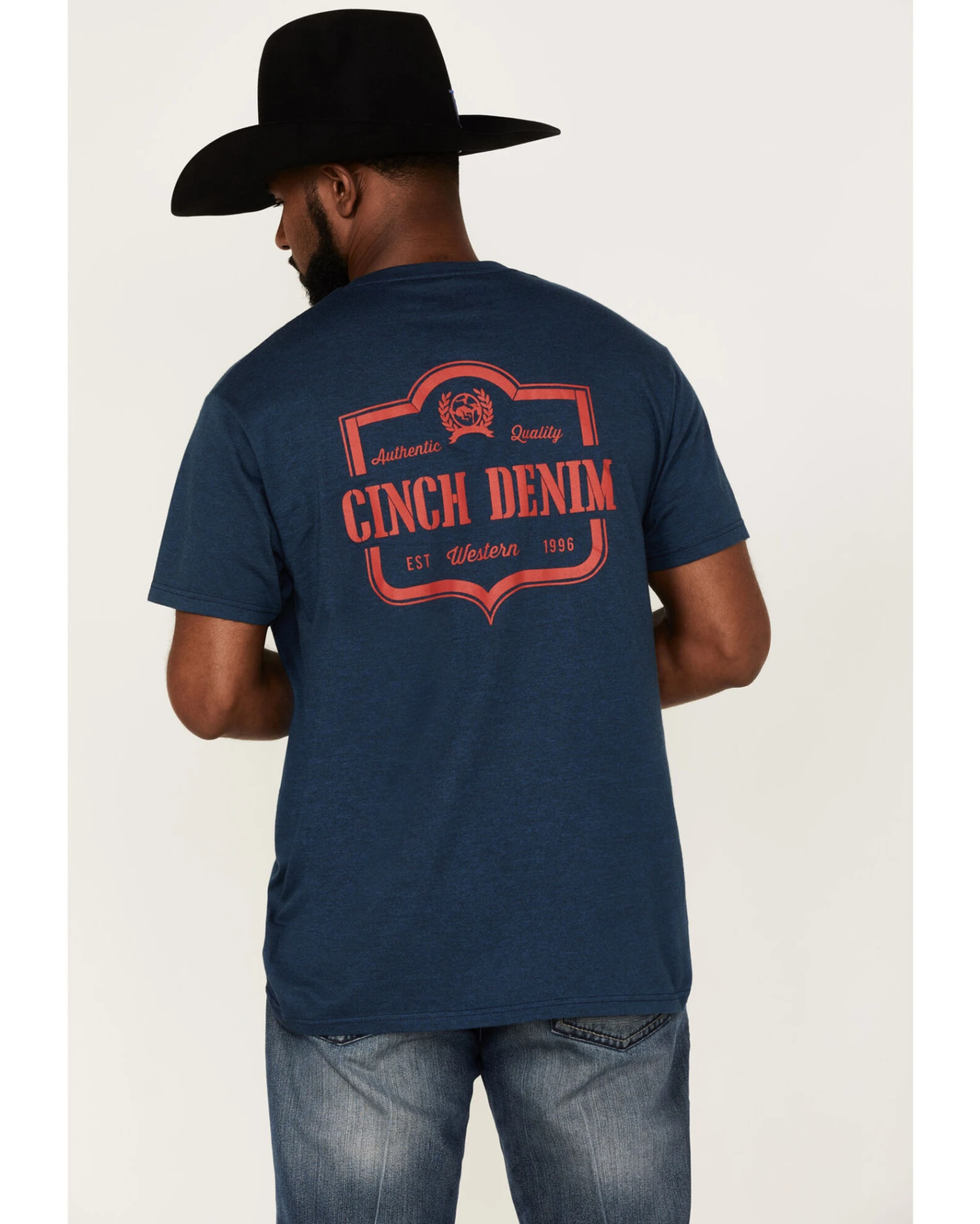 Cinch Men's Denim Navy Logo Graphic Short Sleeve T-Shirt 6 Cinch Men's Denim Navy Logo Graphic Short Sleeve T-Shirt - Image 4