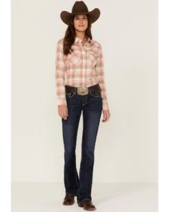 Wrangler Women's Plaid Print Long Sleeve Western Shirt -Cowboy Wear Shop 2000363843 681 P4