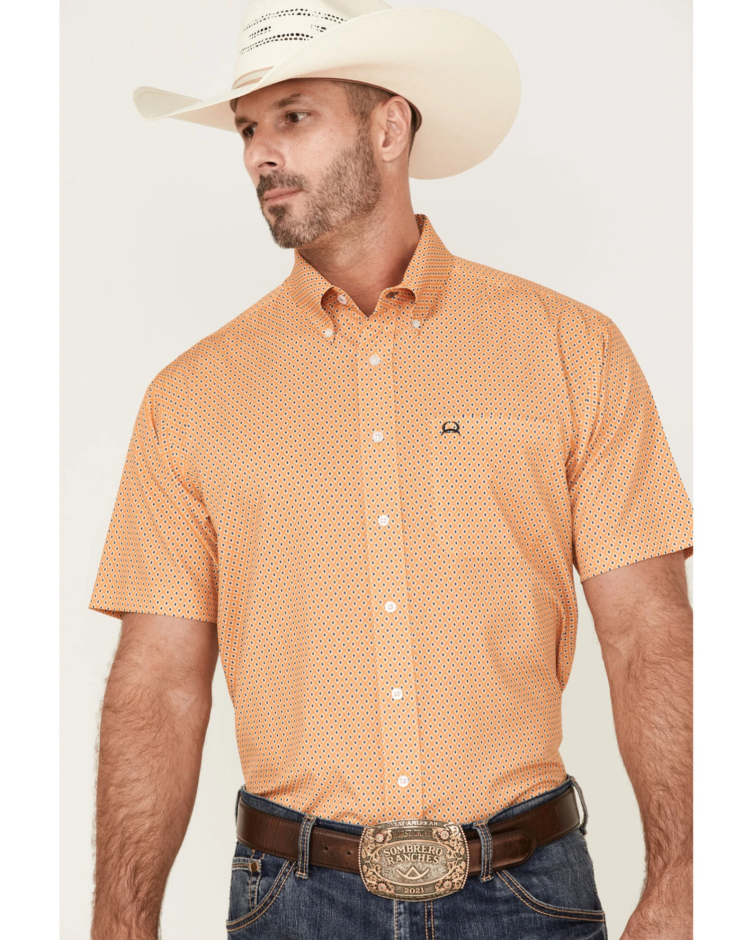 Cinch Men's ARENAFLEX Geo Print Short Sleeve Button Down Western Shirt 4 Cinch Men's ARENAFLEX Geo Print Short Sleeve Button Down Western Shirt - Image 2