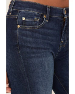 7 For All Mankind Women's Medium Wash Mid Rise Dojo Trouser Flare Jeans -Cowboy Wear Shop 2000364276 400 P4