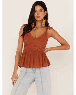 Shyanne Women's Embroidered Flutter Sleeve Tank Top