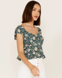Shyanne Women's Floral Print Flounce Top