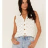 Cleo + Wolf Women's Cropped Sweater Knit Vest