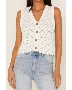 Cleo + Wolf Women's Cropped Sweater Knit Vest 8 Cleo + Wolf Women's Cropped Sweater Knit Vest -Cowboy Wear Shop 2000364824 103 P3