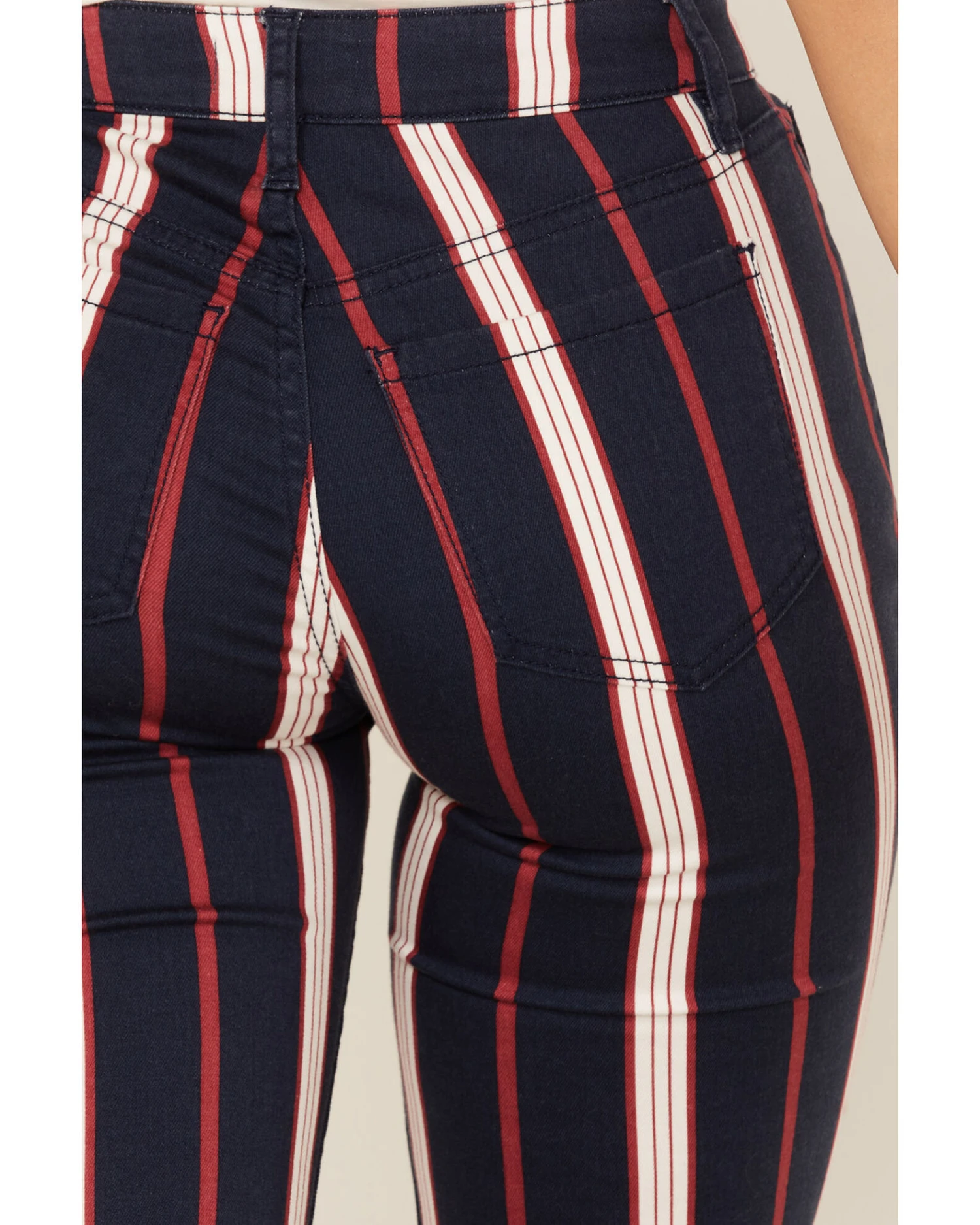 Shyanne Women's High Rise Stripe Super Flare Jeans 6 Shyanne Women's High Rise Stripe Super Flare Jeans - Image 4