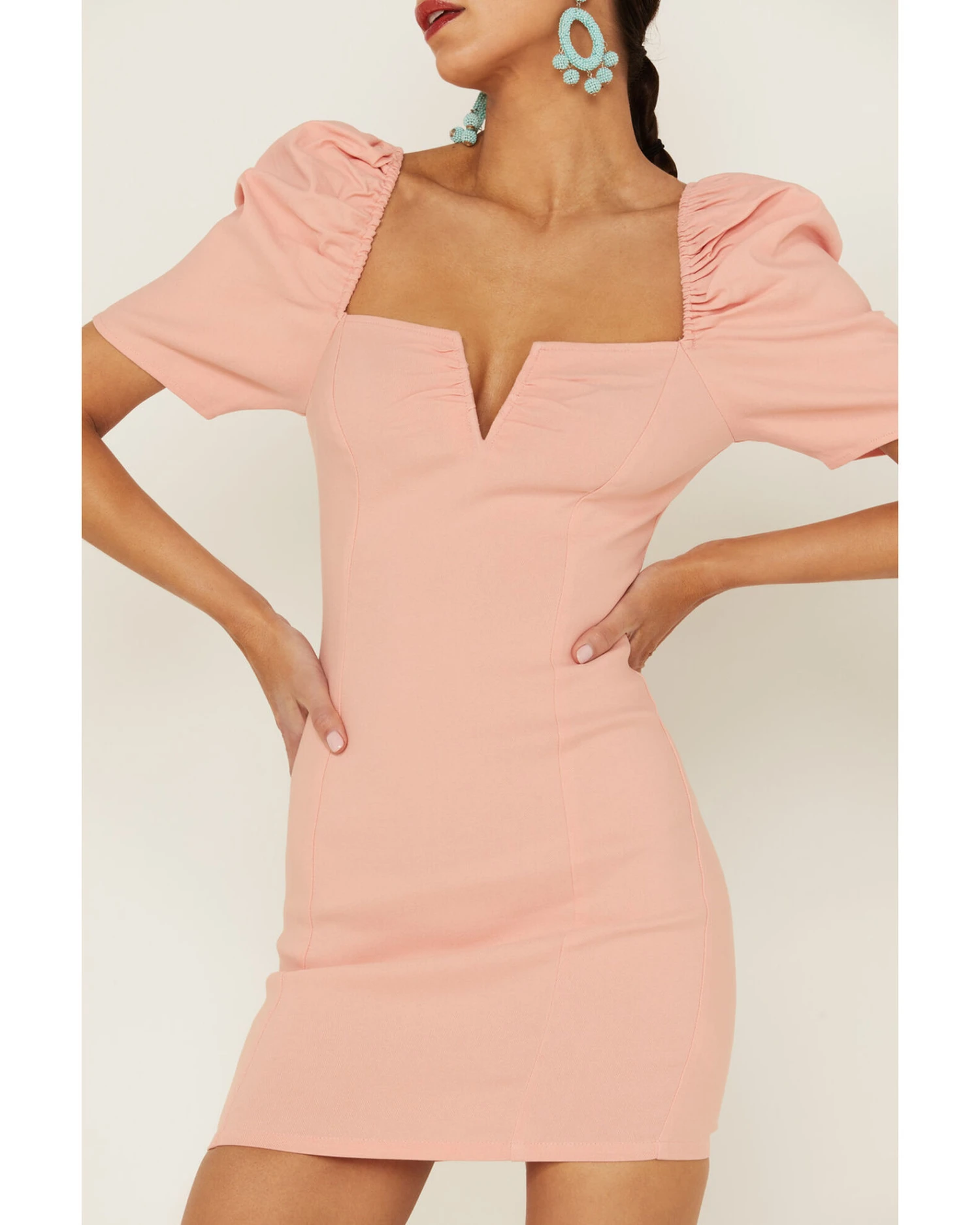 Flying Tomato Women's Bodycon Puff Sleeve Dress 4 Flying Tomato Women's Bodycon Puff Sleeve Dress - Image 2