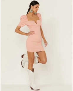 Flying Tomato Women's Bodycon Puff Sleeve Dress 9 Flying Tomato Women's Bodycon Puff Sleeve Dress -Cowboy Wear Shop 2000365833 681 P4