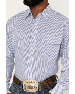 Wrangler Men's Striped Print Long Sleeve Snap Western Shirt  -Cowboy Wear Shop 2000365987 400 P3