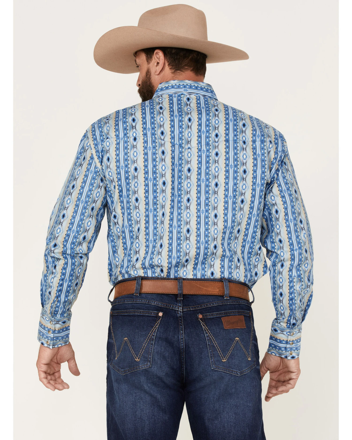 Wrangler Men's Checotah Southwestern Stripe Snap Western Shirt 6 Wrangler Men's Checotah Southwestern Stripe Snap Western Shirt - Image 4