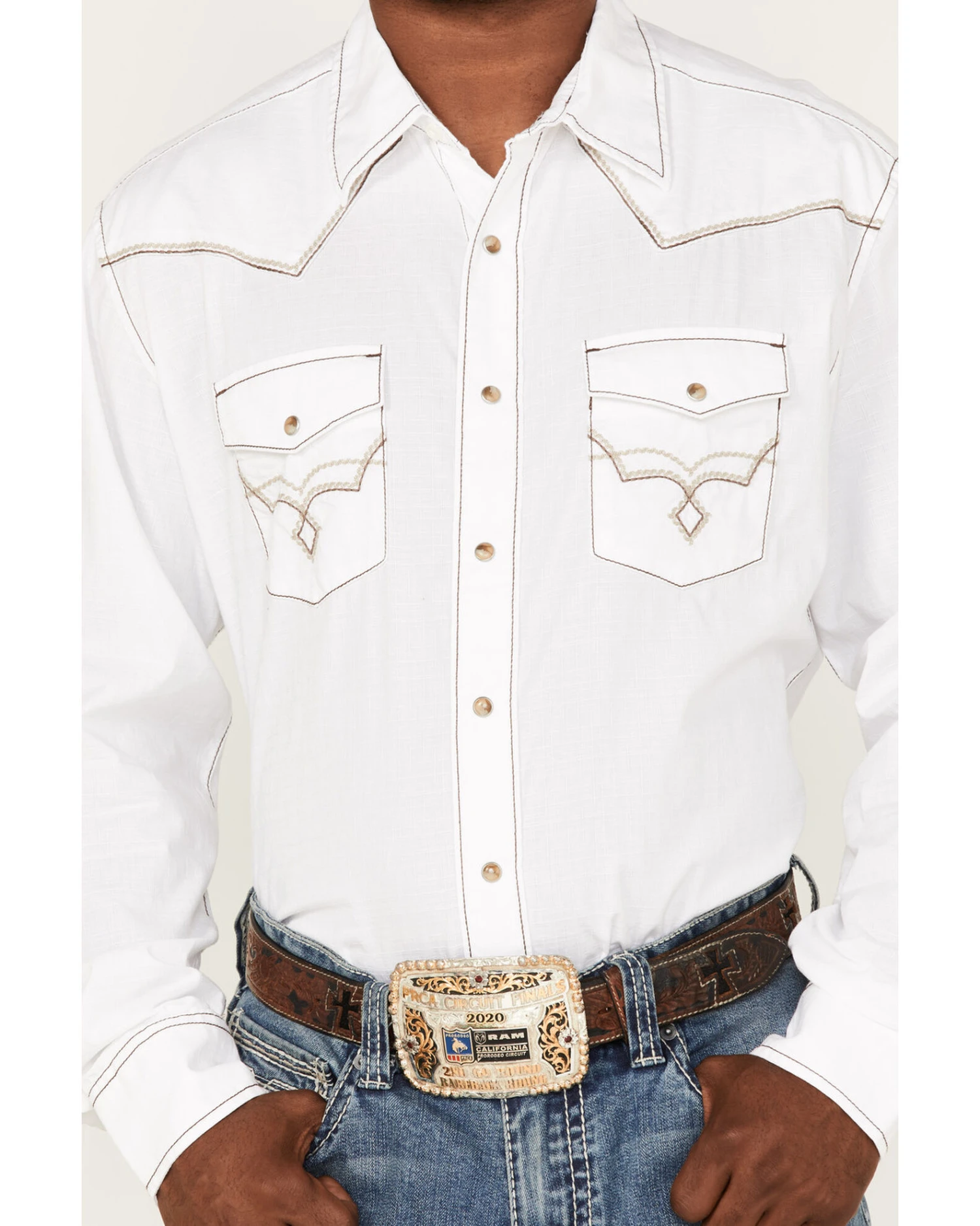Rock 47 By Wrangler Men's Embroidered Long Sleeve Snap Western Shirt 5 Rock 47 By Wrangler Men's Embroidered Long Sleeve Snap Western Shirt - Image 3