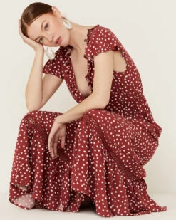 Beyond The Radar Women's Picnic Dot Maxi Dress