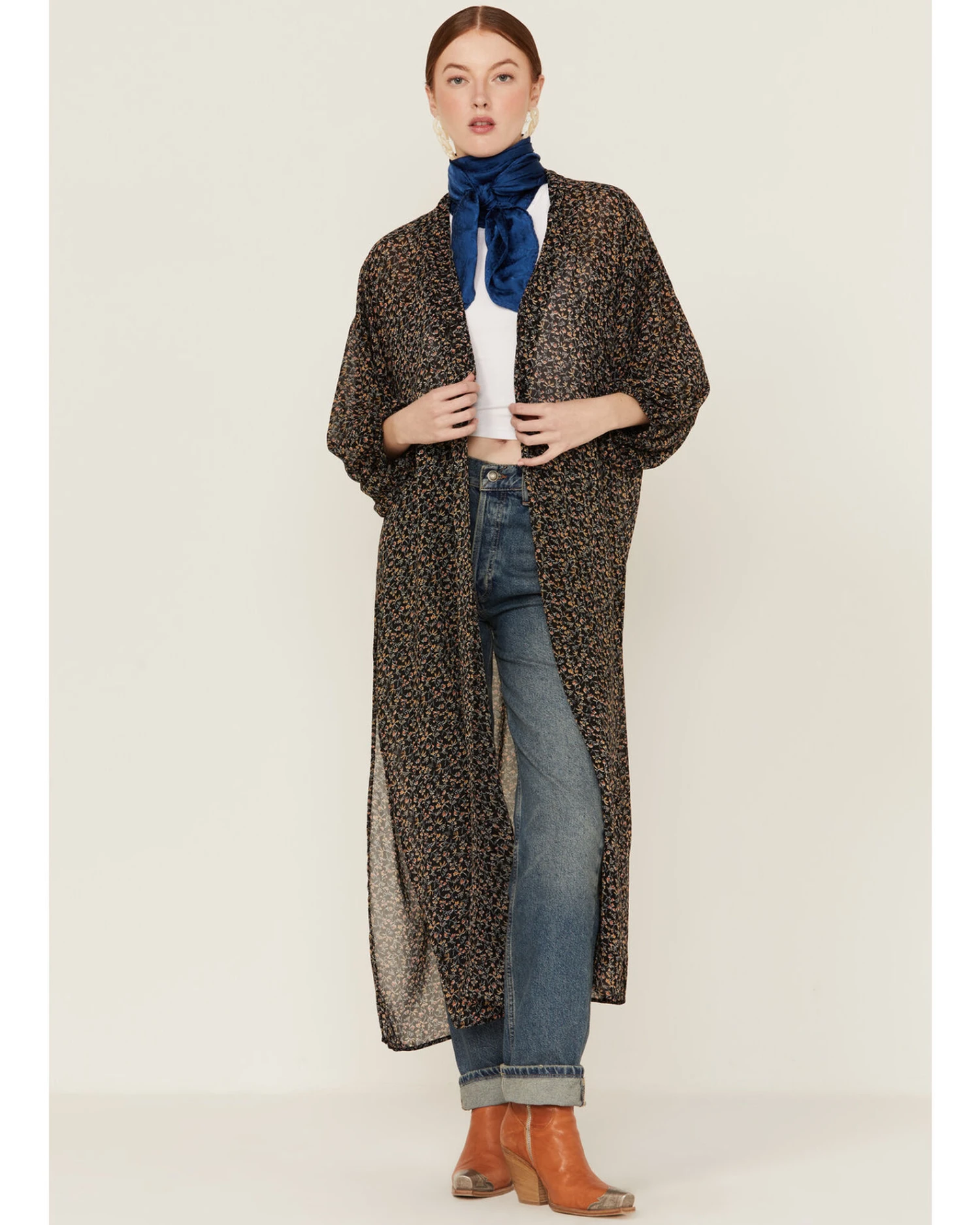 Beyond The Radar Women's Floral Chiffon Duster Maxi Kimono 3 Beyond The Radar Women's Floral Chiffon Duster Maxi Kimono