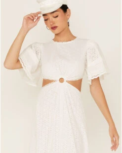 Maia Bergman Women's Ori Crochet Eyelet Open Back Maxi Dress  -Cowboy Wear Shop 2000367310 100 P3