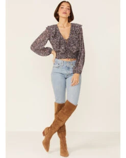 Lush Women's Floral Cinch Front Top -Cowboy Wear Shop 2000367357 001 P4