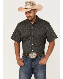 Rock & Roll Denim Men's Horseshoe Print Short Sleeve Button Down Western ShirtÂ