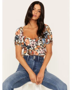 Show Me Your Mumu Women's Lila Butterfly Print Crop Top