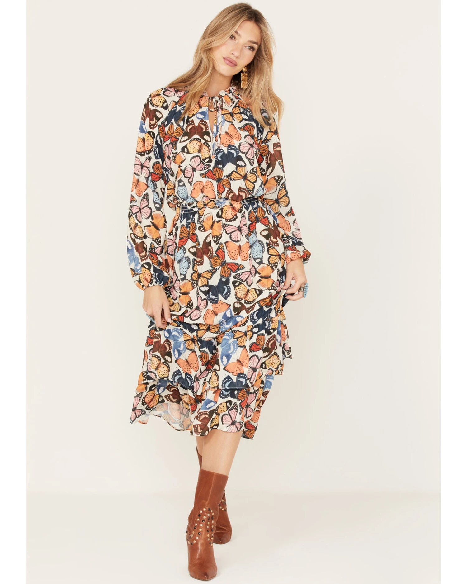 Show Me Your Mumu Women's Cait Butterfly Print Midi Dress 3 Show Me Your Mumu Women's Cait Butterfly Print Midi Dress