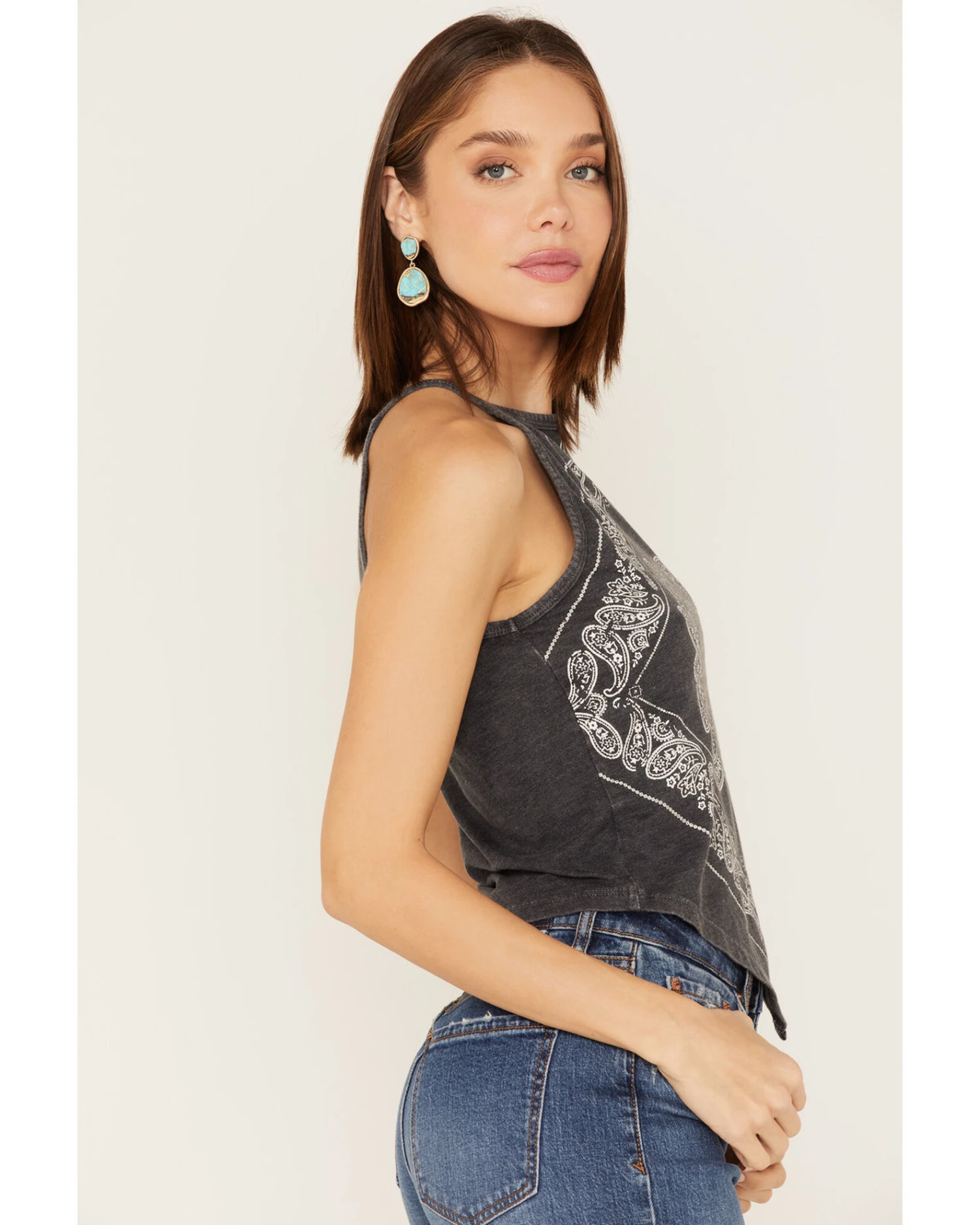 Rock & Roll Denim Women's Bandana Print Tank Top 4 Rock & Roll Denim Women's Bandana Print Tank Top - Image 2