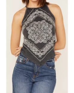 Rock & Roll Denim Women's Bandana Print Tank Top 8 Rock & Roll Denim Women's Bandana Print Tank Top -Cowboy Wear Shop 2000368499 001 P3