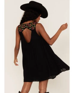 Rock & Roll Denim Women's Embroidered Keyhole Shift Dress