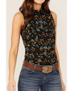 Rock & Roll Denim Women's Desert Scene Print Sleeveless Work Shirt 8 Rock & Roll Denim Women's Desert Scene Print Sleeveless Work Shirt -Cowboy Wear Shop 2000368508 001 P3