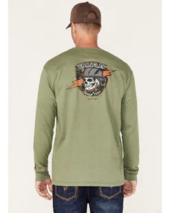 Wrangler Men's FR Skull Logo Graphic Long Sleeve T-Shirt -Cowboy Wear Shop 2000368929 341 P4