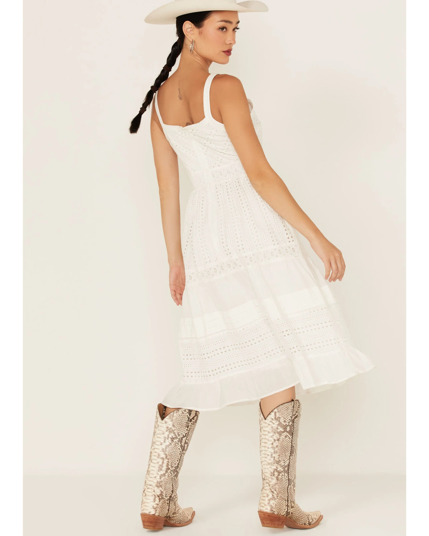 Skies Are Blue Women's Crochet Sleeveless Midi Dress 6 Skies Are Blue Women's Crochet Sleeveless Midi Dress - Image 4