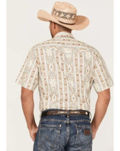 Tin Haul Men's Wallpaper Southwestern Print Short Sleeve Pearl Snap Western Shirt  -Cowboy Wear Shop 2000370645 020 P4