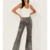 Wrangler Women's Wanderer Laser Acid Wash High Rise Distressed Flare Jeans -Cowboy Wear Shop 2000371298 001 P1