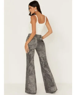 Wrangler Women's Wanderer Laser Acid Wash High Rise Distressed Flare Jeans -Cowboy Wear Shop 2000371298 001 P3