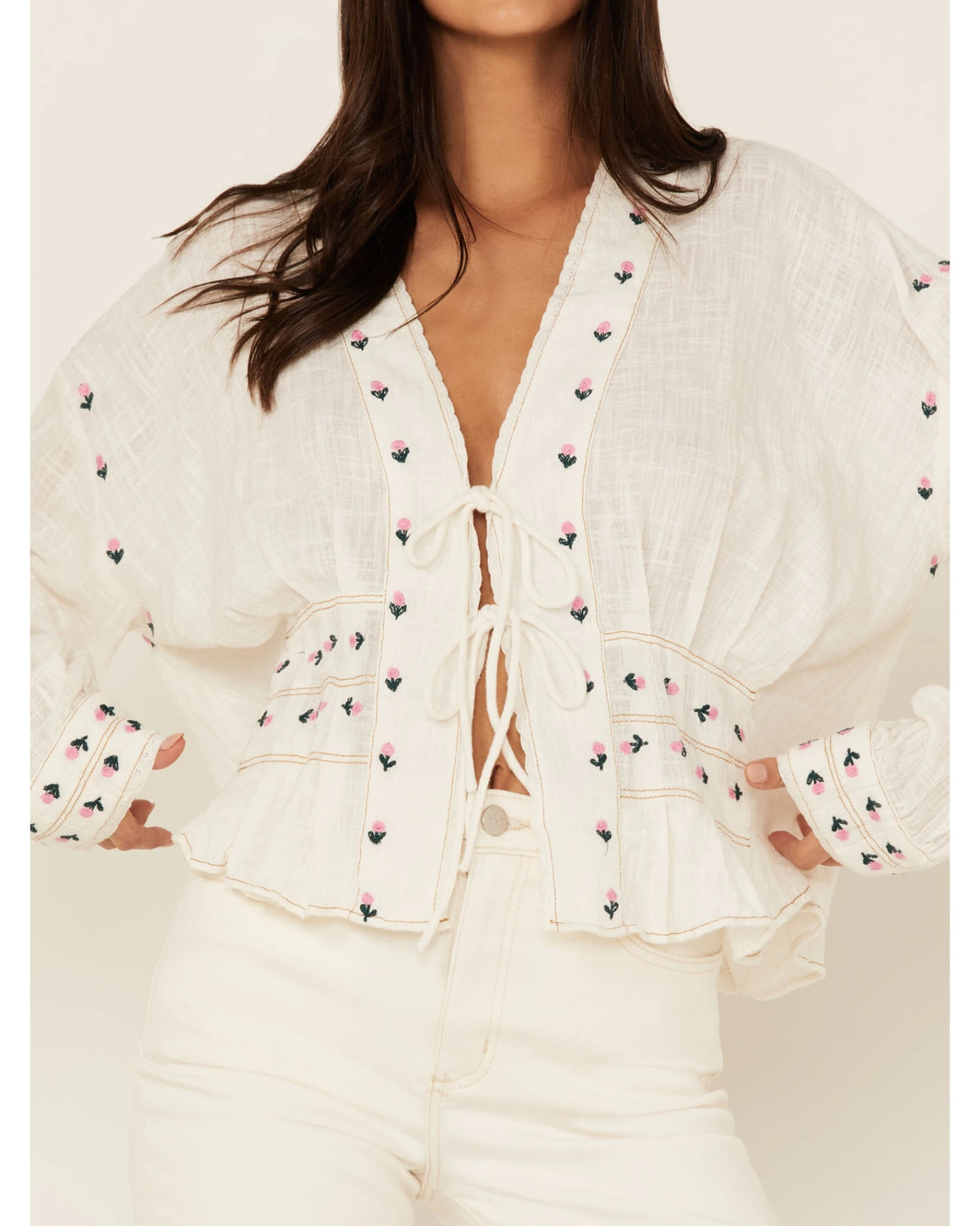 Free People Women's Kizzy Embroidered Top 5 Free People Women's Kizzy Embroidered Top - Image 3