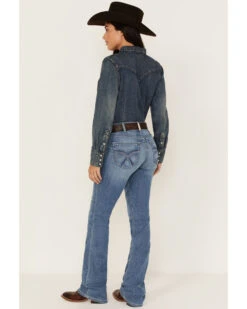 Ariat Women's R.E.A.L. Light Wash Mid Rise Allessandra Bootcut Jeans 8 Ariat Women's R.E.A.L. Light Wash Mid Rise Allessandra Bootcut Jeans -Cowboy Wear Shop 2000372213 400 P3