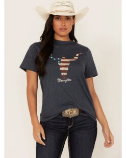 Wrangler Women's Americana Steer Head Logo Graphic Tee