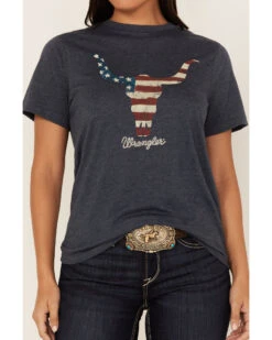 Wrangler Women's Americana Steer Head Logo Graphic Tee -Cowboy Wear Shop 2000372282 410 P3