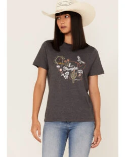 Wrangler Women's Neon USA Outline Graphic Tee