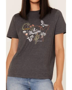 Wrangler Women's Neon USA Outline Graphic Tee -Cowboy Wear Shop 2000372289 022 P3