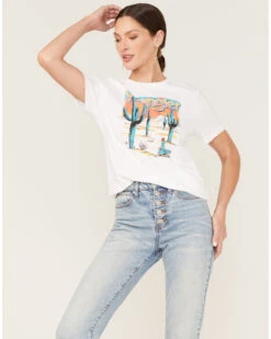 Wrangler Women's Sunset Cactus Logo Graphic Tee