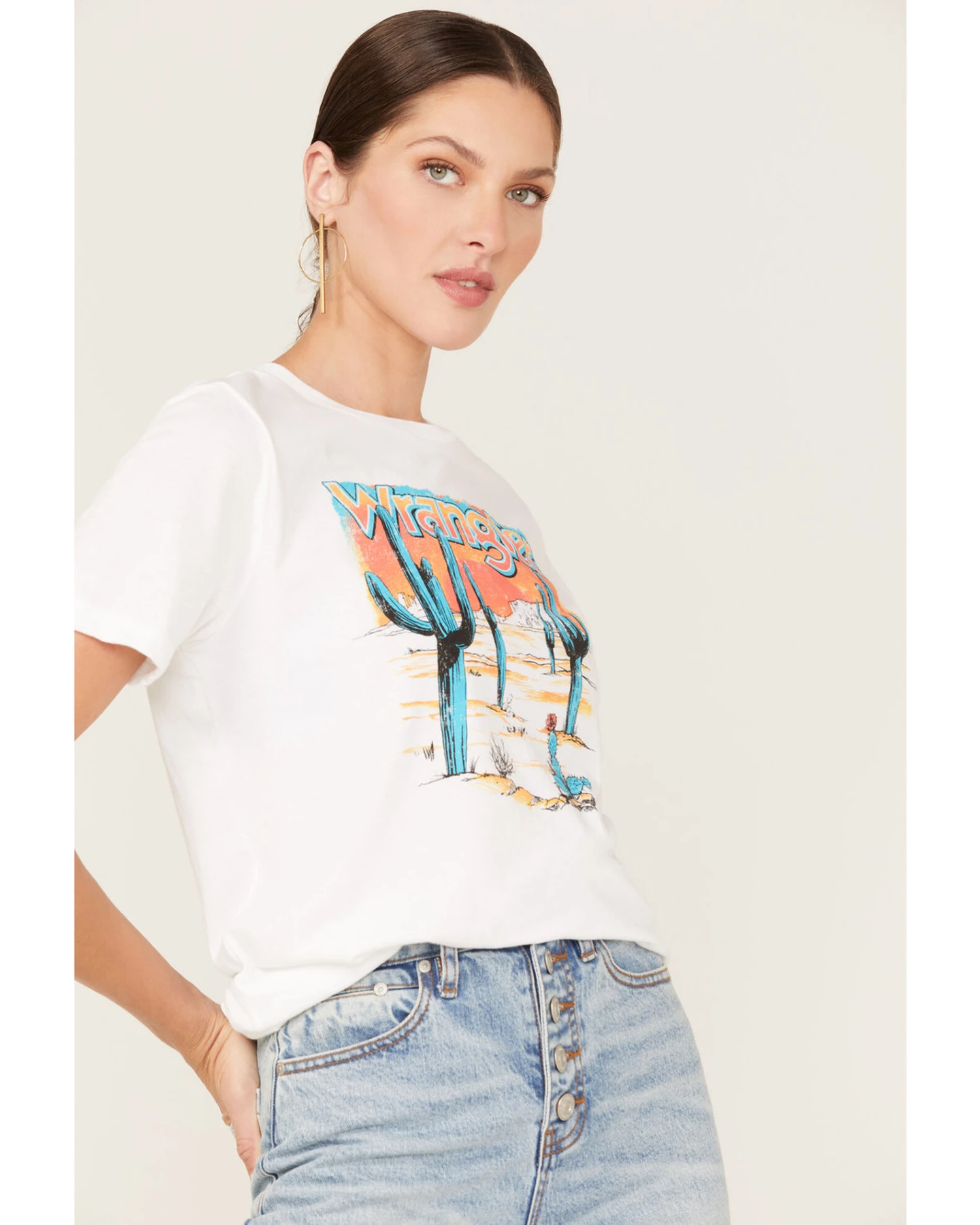 Wrangler Women's Sunset Cactus Logo Graphic Tee 4 Wrangler Women's Sunset Cactus Logo Graphic Tee - Image 2