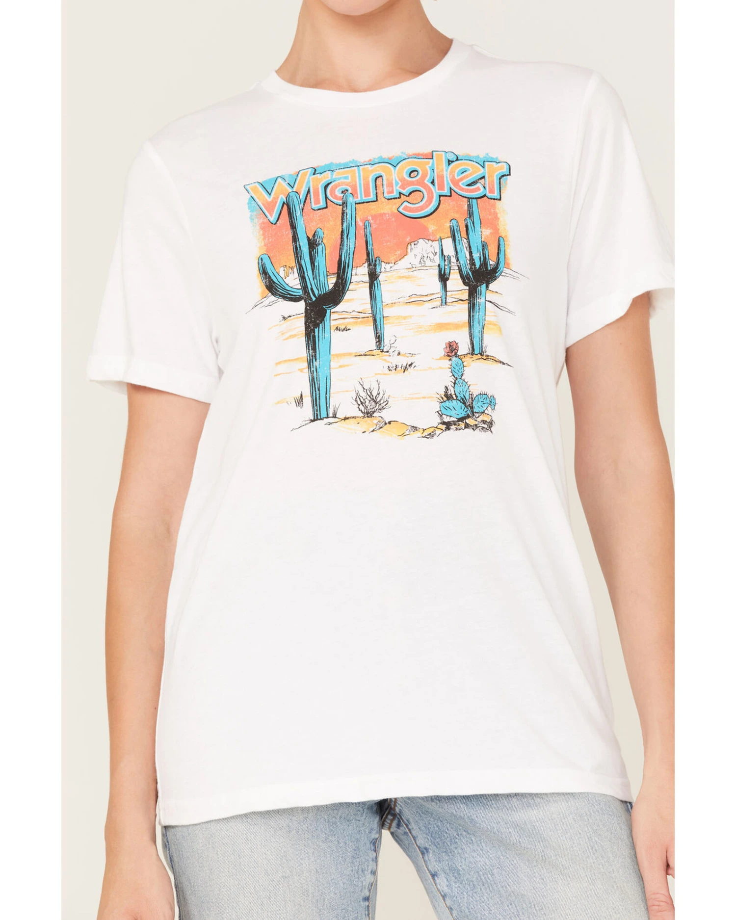 Wrangler Women's Sunset Cactus Logo Graphic Tee 5 Wrangler Women's Sunset Cactus Logo Graphic Tee - Image 3