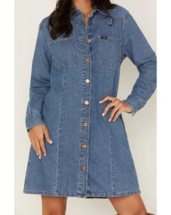 Wrangler Women's Denim Long Sleeve Western Dress -Cowboy Wear Shop 2000372611 400 P3