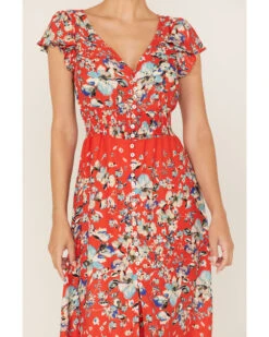 Miss Me Women's Floral Print Split Hem Maxi Dress 8 Miss Me Women's Floral Print Split Hem Maxi Dress -Cowboy Wear Shop 2000372858 600 P3