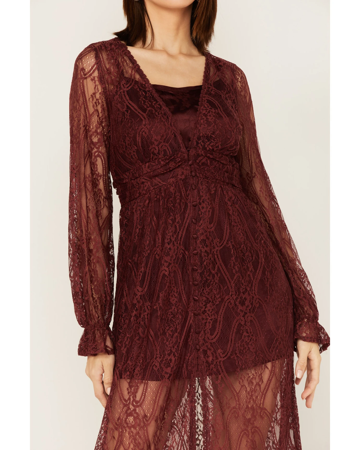 Shyanne Women's Floral Lace Duster Dress 5 Shyanne Women's Floral Lace Duster Dress - Image 3