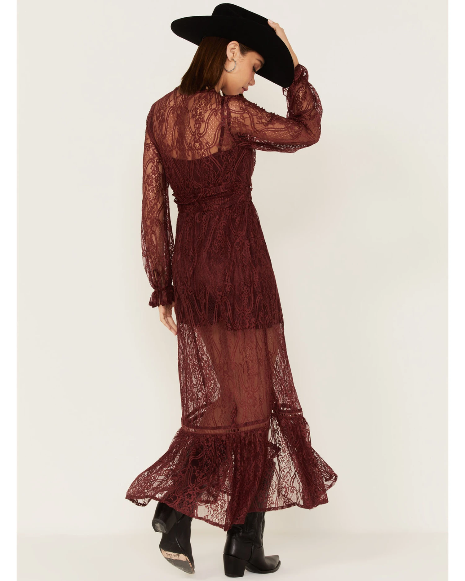 Shyanne Women's Floral Lace Duster Dress 6 Shyanne Women's Floral Lace Duster Dress - Image 4