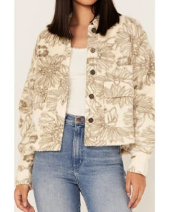 Cleo + Wolf Women's Floral Print Polar Fleece Shacket 8 Cleo + Wolf Women's Floral Print Polar Fleece Shacket -Cowboy Wear Shop 2000373303 110 P3