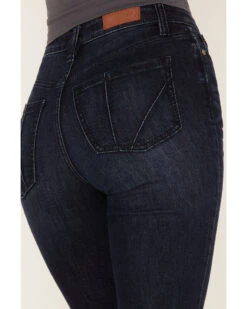 Shyanne Women's Embroidered Dark Wash High Rise Stretch Flare Jeans -Cowboy Wear Shop 2000373384 416 P4