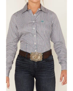 Cinch Women's Striped Geo Print Long Sleeve Button Down Shirt -Cowboy Wear Shop 2000373451 300 P4